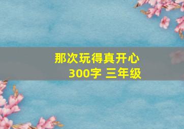 那次玩得真开心 300字 三年级